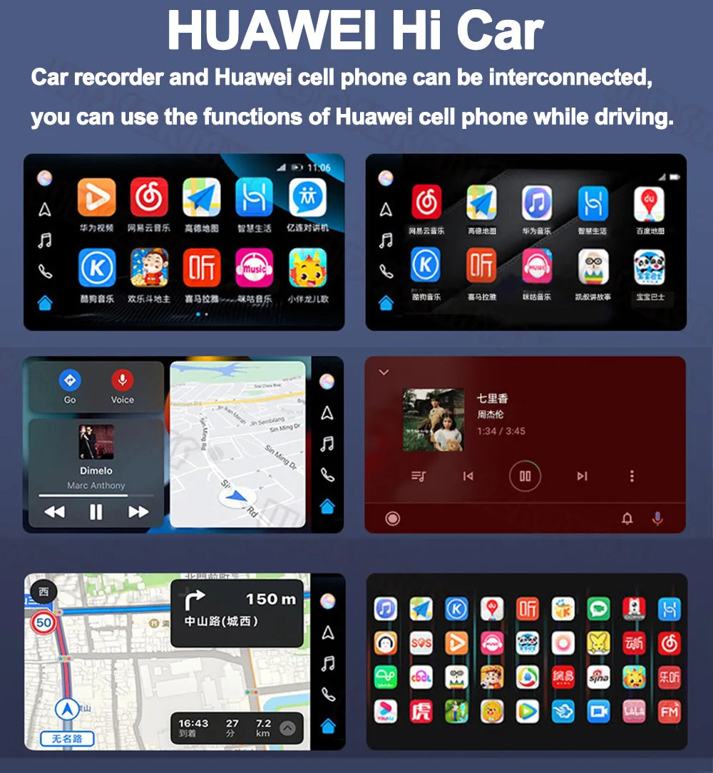 4K Rearview Mirror Carplay & Android AutoWifi Video Recorder 10/12Inch Dash Cam for Car DVR GPS Navigation Reversing Camera