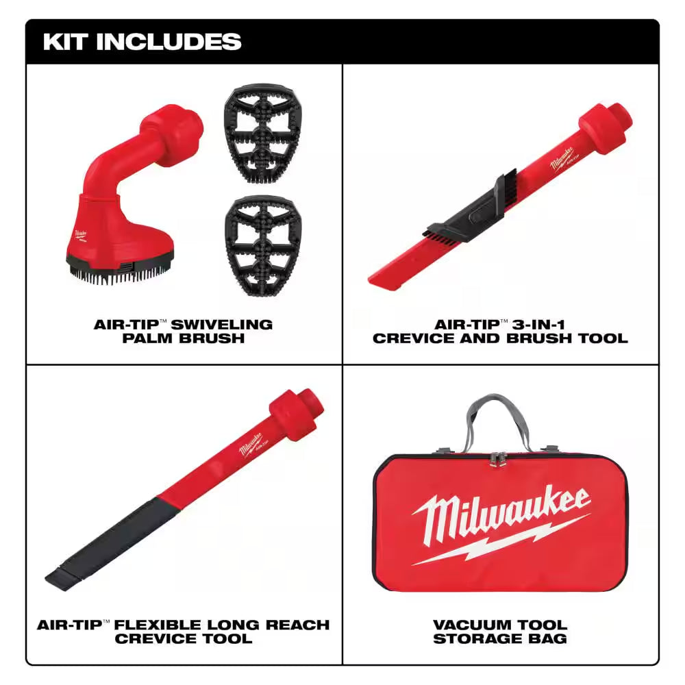 AIR-TIP 1-1/4 In. - 2-1/2 In. Automotive Kit W/Crevice Tools, Utility Nozzle and Bag for Wet/Dry Shop Vacuums (4-Piece)