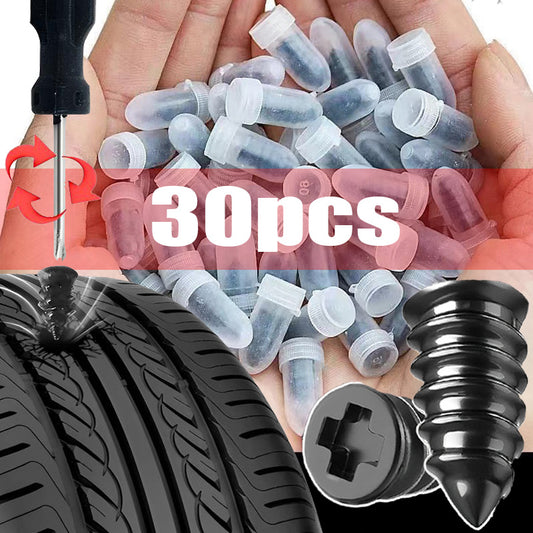 10/30pcs All-Round Tyre Repair Kit - Instant Vacuum-Seal Puncture Fixer for Cars, Motorcycles, Trucks, Scooters & Bikes - Durable Rubber & Strong Metal Accessories