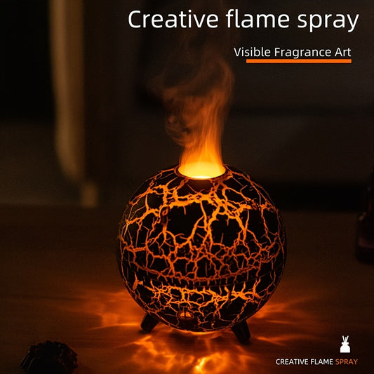 1pc Planet Cracked Flame Humidifier - Air Atomizer, Ambient Light, Night Light, Home Decor, Room Decor, Compact Design, Easy to Use, Whisper Quiet Operation